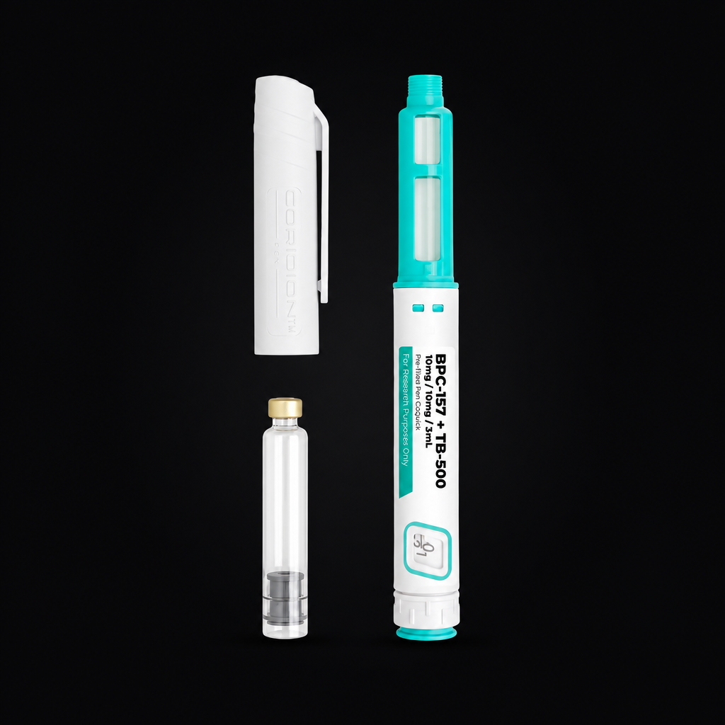 BPC-157 + TB-500 Blend pe fundal #0B0B0C